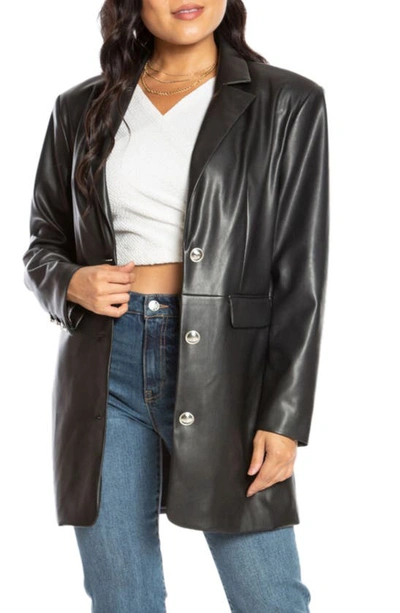 Juicy Couture Oversize Faux Leather Trench Coat In Night