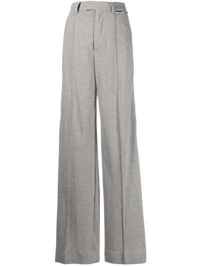 Vetements Molton Tailored Track Pants In Grey Melange