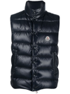 Moncler Tibb Branded Shell-down Gilet In Blue