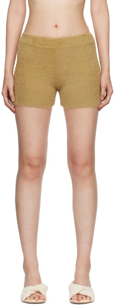 Jacquemus Tan Le Papier 'le Short Neve' Shorts In Green