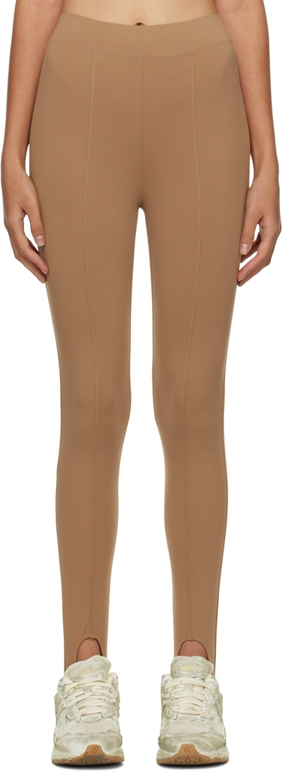 Norba Tan Stirrup Leggings In Sand