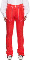 Edward Cuming Red & Pink Raw Edge Lounge Pants In Red