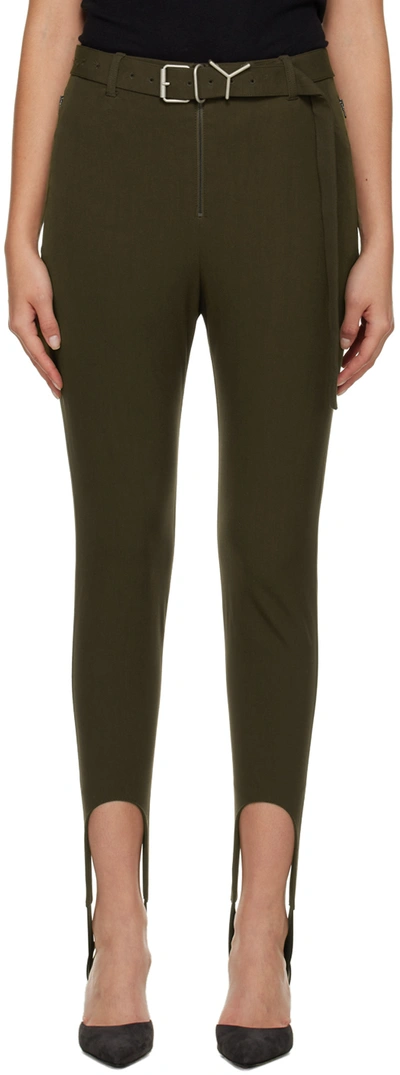 Y/project Olive Green Stretch Cotton Blend Trouser Green Y Project Donna 36 In Multicolor