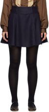 Edward Cuming Navy Reversed Miniskirt In Navy Blue