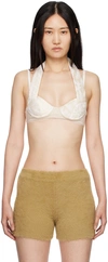 Jacquemus Beige & White Le Papier 'le Haut Cuscinu' Bra In 1dg Off White Patchw