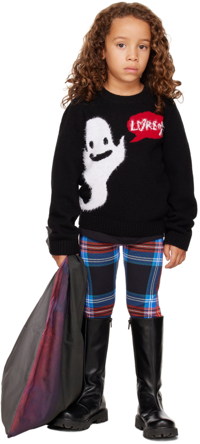 Charles Jeffrey Loverboy Ssense Exclusive Kids Black Loverboy Sweater In Ghost Graphic