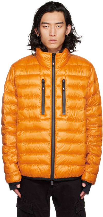 Moncler Logo-patch Padded Down Jacket In Yellow
