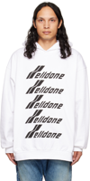 We11 Done White Print Hoodie In White