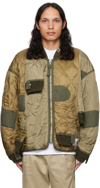 Miharayasuhiro Patchwork Quilted Bomber Jacket In Khaki