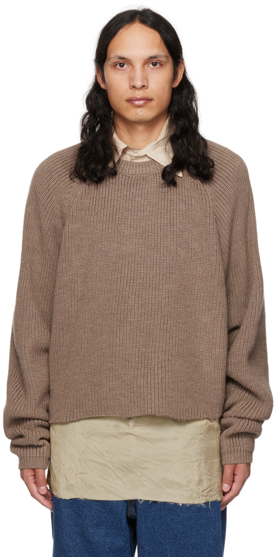 Edward Cuming Brown Cropped Sweater