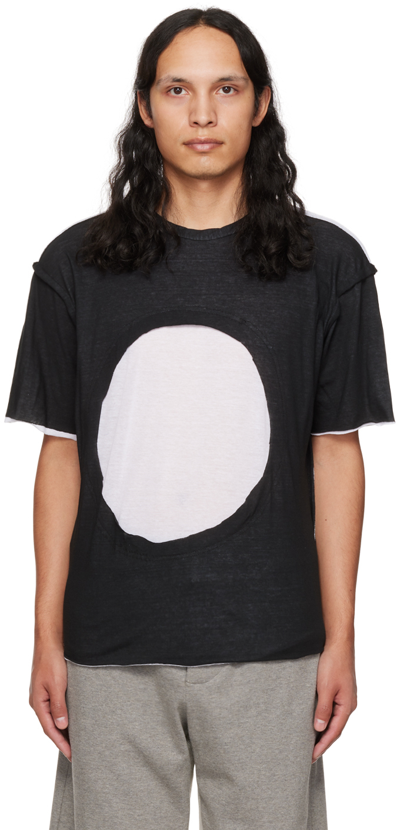 Edward Cuming Ssense Exclusive Black & White Circle Window T-shirt In Black/white