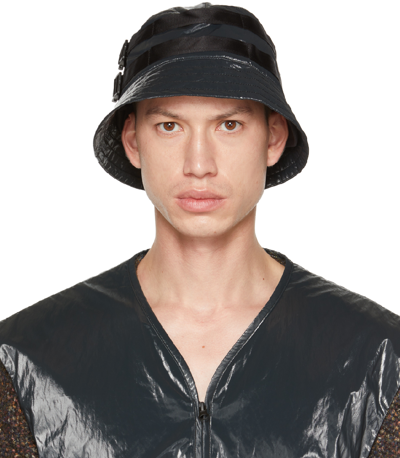 A. A. Spectrum Navy Coated Bucket Hat In Void Black