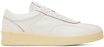 Jil Sander White Lace-up Sneakers In 100 - White