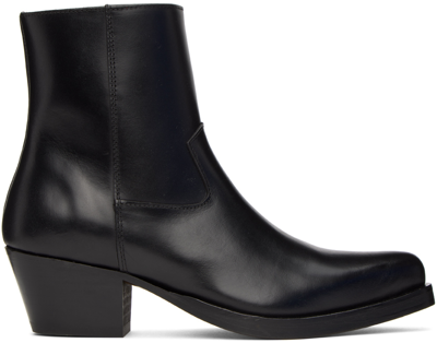 Ernest W. Baker Pointed Leather Ankle Boots In Schwarz