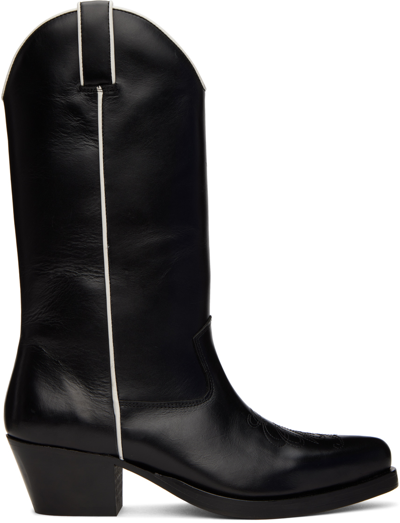 Ernest W Baker Black High Western Boots