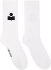 Isabel Marant Logo Cotton Blend Socks In 20wh White