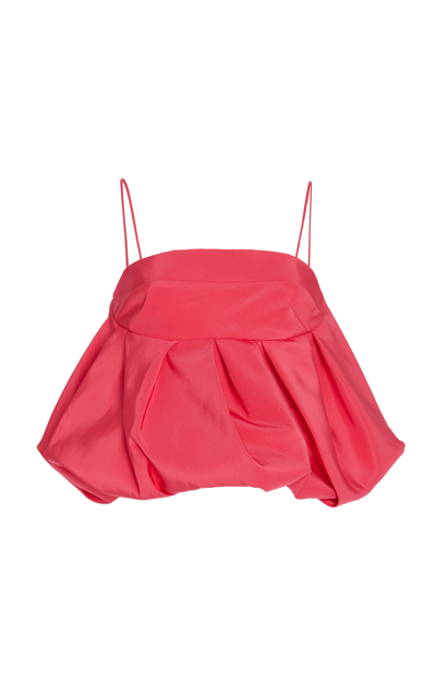 Rosie Assoulin Rose Pleated Balloon Top In Pink