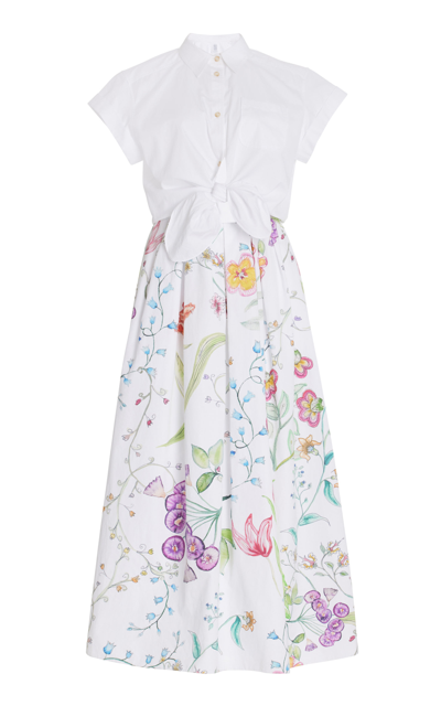 Rosie Assoulin Women's This Way That Way Cotton Midi Shirt Dress In Print