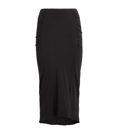 James Perse Brushed Jersey Shirred Panel Skirt In Black