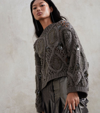 BRUNELLO CUCINELLI CASHMERE EMBELLISHED CABLE-KNIT SWEATER