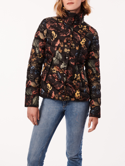 Bernardo Floral Quilted Puffer Jacket In Dark Garden Floral Print