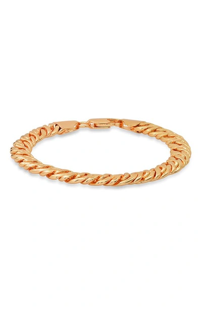 Hmy Jewelry 18k Yellow Gold Plated Chain Bracelet In Rose Gold