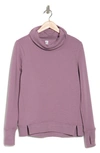 90 Degree By Reflex Funnel Neck Thumbhole Sleeve Pullover In Elderberry