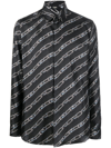 Fendi Ff-logo Print Silk Shirt In Black