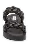Steve Madden Hillary Braided Platform Slide Sandal In Black
