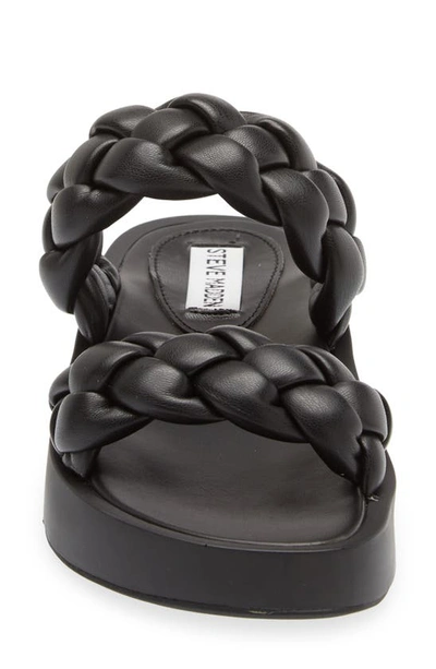 Steve Madden Hillary Braided Platform Slide Sandal In Black