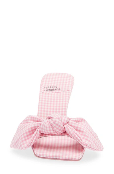 Jeffrey Campbell Bow Slide Sandal In Pink Gingham