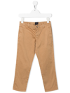 Fay Teen Four-pocket Stretch-cotton Trousers In Beige