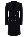 Tagliatore Black Virgin Wool-cashmere Blend Coat In Nero