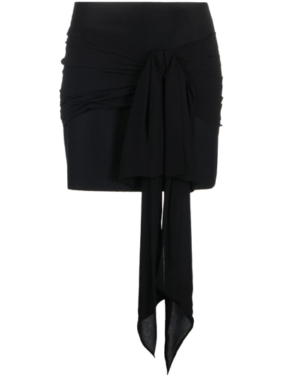Philosophy Di Lorenzo Serafini Black Virgin Wool-cashmere Blend Miniskirt
