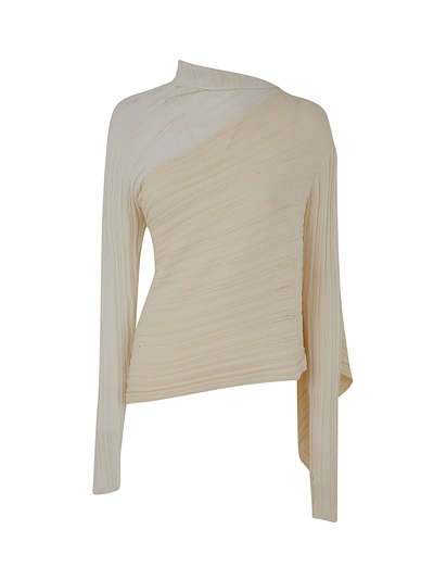 Marques' Almeida 's Cream Draped Jumper In White Patchwork