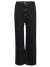 Loulou Studio Attu Wide Leg Denim Pants In Washed Grey
