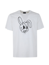 Ps By Paul Smith Rabbit-print Short-sleeve T-shirt In White