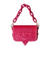 CHIARA FERRAGNI CHIARA FERRAGNI EYELIKE FUCHSIA VELVET SHOULDER BAG