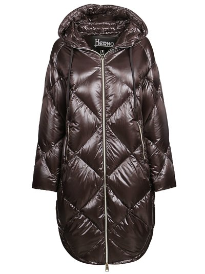 Pierre-louis Mascia Oversize Ultralight Nylon Parka In Fondente