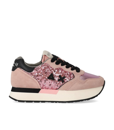 Sun 68 Sun68 Kelly Paillettes Pink Sneaker In Rosa