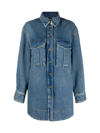 Pinko Denim Patch-pocket Jacket In Blue