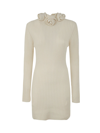BLUMARINE KNITTED MINI DRESS WITH NECK DETAIL