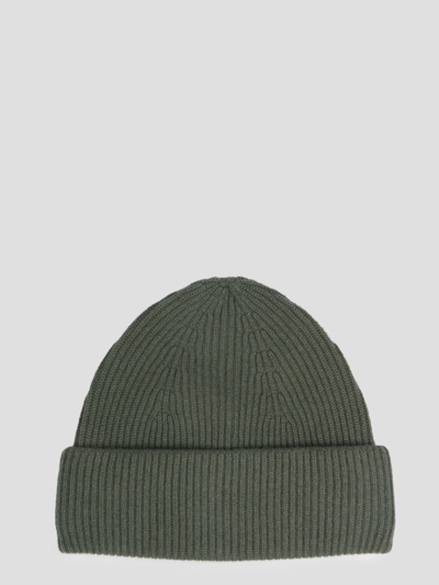 Roberto Collina Cashmere Ribbed-knit Beanie In Green