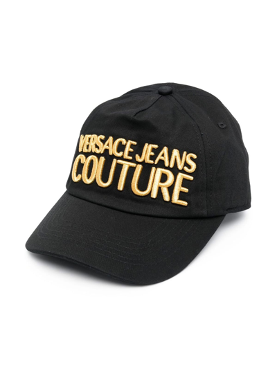 Versace Jeans Couture Logo-embroidered Baseball Cap In Black Gold