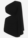 Alexandre Vauthier One-shoulder Flared-sleeve Mini Dress In Black