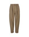 Dsquared2 Woman Khaki Cotton Trousers With Pence In Khaki