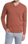 Nordstrom V-neck Cashmere Sweater In Rust Argan Oil