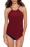 Magicsuit Halo Effect Angelika Underwire Tankini Top In Merlot