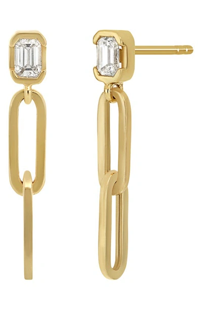 Bony Levy Varda Baguette Diamond Link Drop Earrings In 18k Yellow Gold