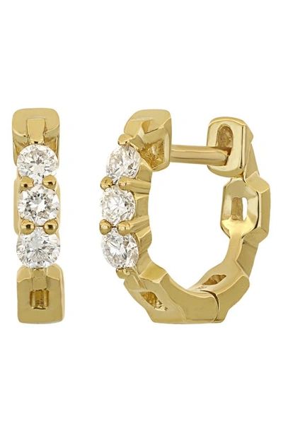 Bony Levy Varda Diamond Link Huggie Hoop Earrings In 18k Yellow Gold
